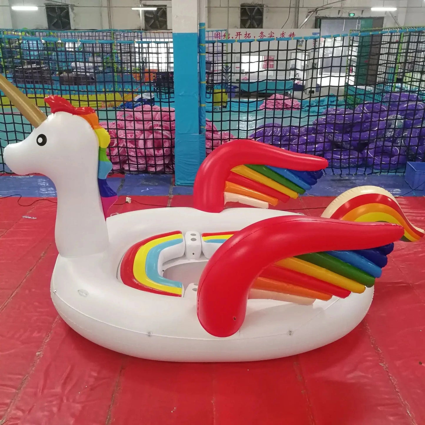 Giant Inflatable Unicorn Swimming Pool Float, Huge Flamingo Pool Accessories, Island Party Floating Beach Toy, Outdoor Toy, 6-8