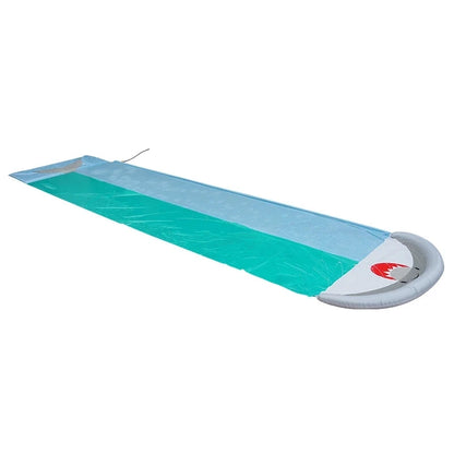 550CM Shark Double Lawn Water Slide 18FT Giant Dual Racing Backyard PVC Slide for Kids Summer Surfboard Splash Mat Funny Toys