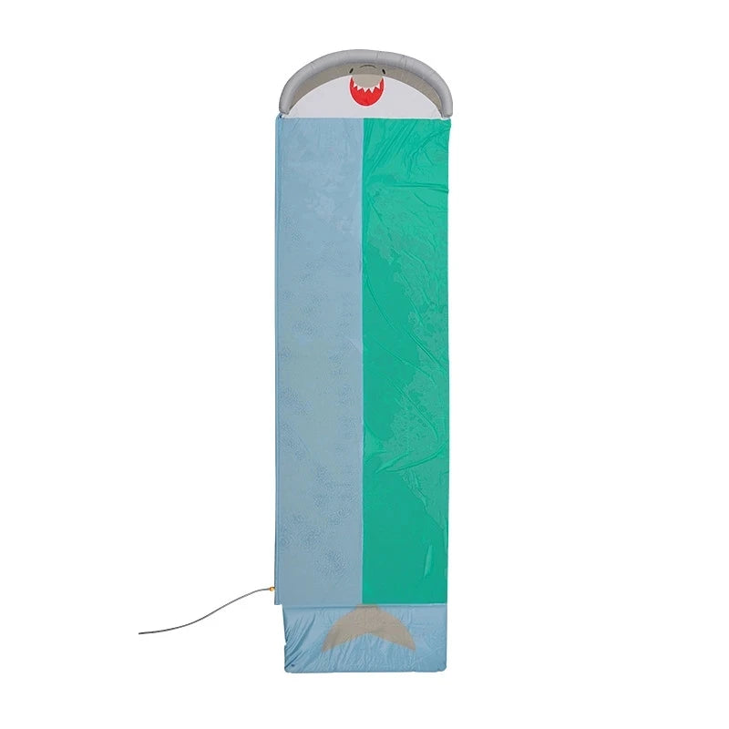 550CM Shark Double Lawn Water Slide 18FT Giant Dual Racing Backyard PVC Slide for Kids Summer Surfboard Splash Mat Funny Toys